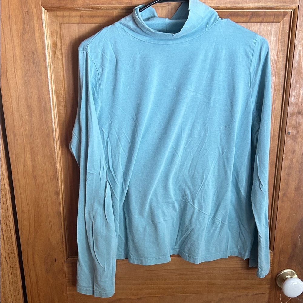 T.La light blueTurtleneck Top